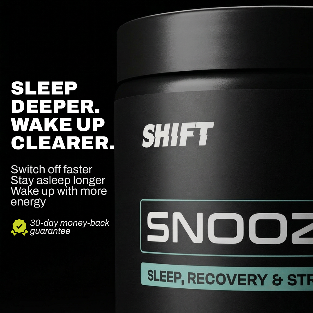 SNOOZE natural sleep supplement lifestyle product shot