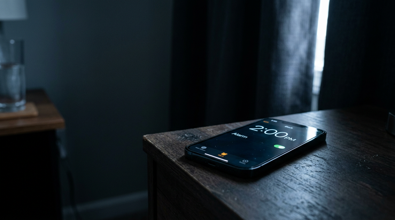 Phone with alarm 2pm
